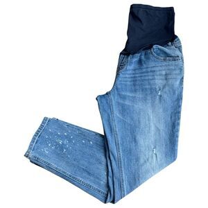 Old Navy Maternity Full Panel Blue Denim Boyfriend Jeans. 10.